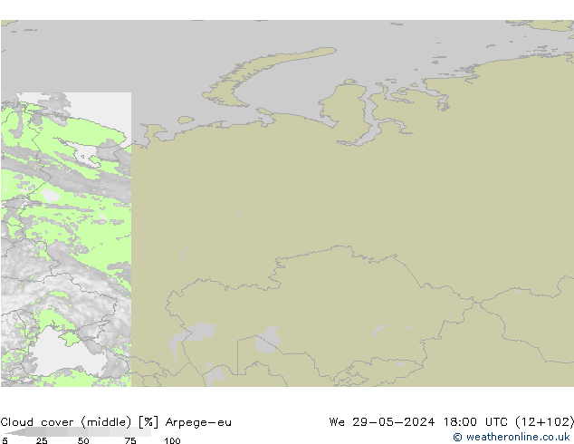 Bewolking (Middelb.) Arpege-eu wo 29.05.2024 18 UTC