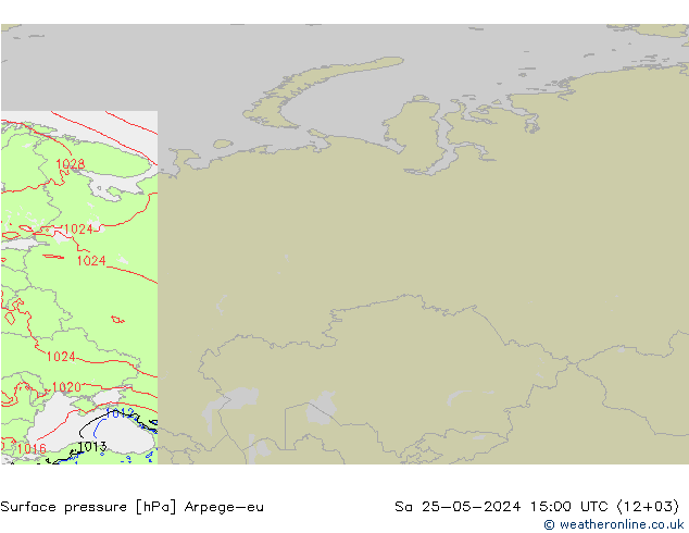 Atmosférický tlak Arpege-eu So 25.05.2024 15 UTC