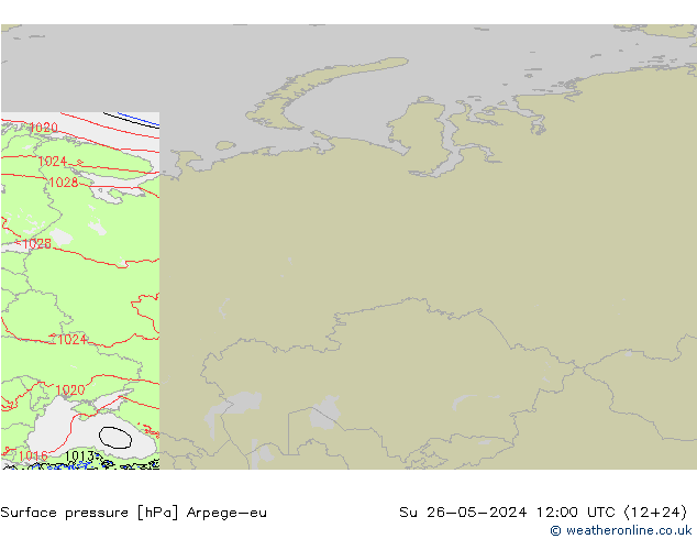 Presión superficial Arpege-eu dom 26.05.2024 12 UTC