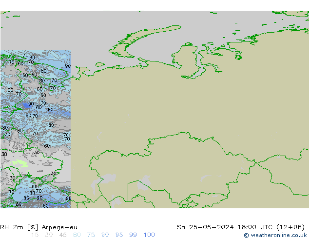 RH 2m Arpege-eu Sa 25.05.2024 18 UTC