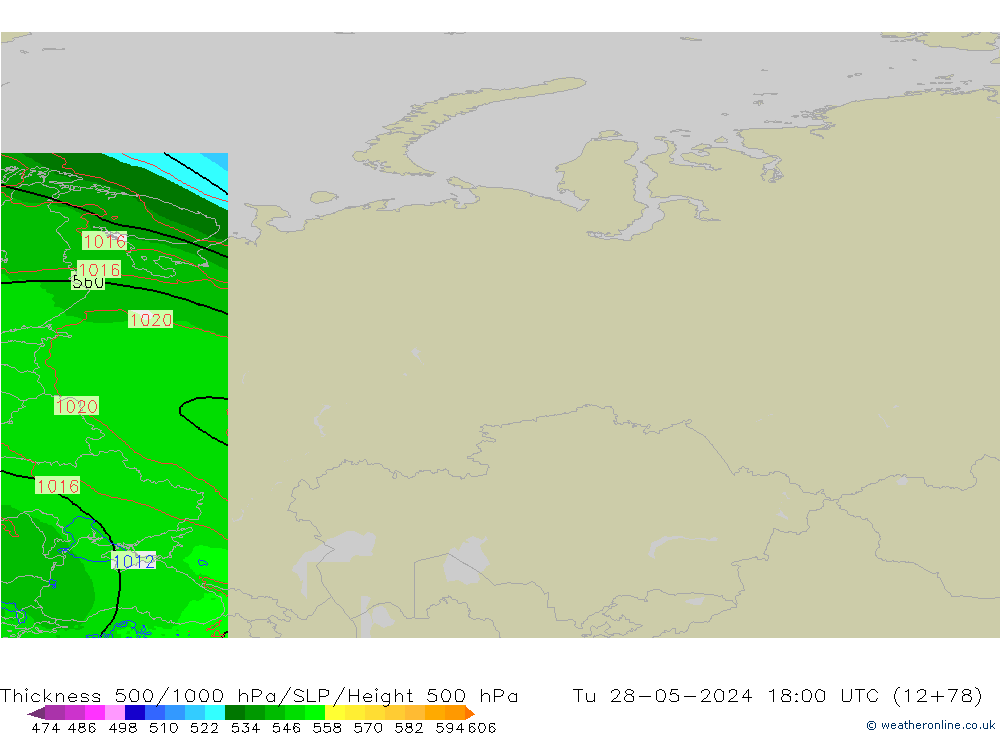 500-1000 hPa Kalınlığı Arpege-eu Sa 28.05.2024 18 UTC