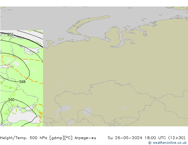 Height/Temp. 500 hPa Arpege-eu Su 26.05.2024 18 UTC