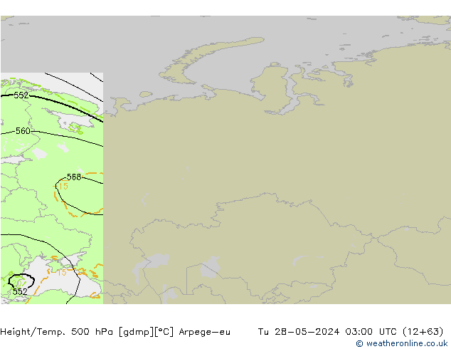 Height/Temp. 500 hPa Arpege-eu  28.05.2024 03 UTC