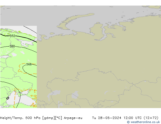 Height/Temp. 500 hPa Arpege-eu Ter 28.05.2024 12 UTC