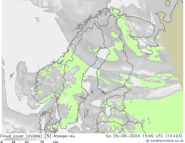 Nubes medias Arpege-eu sáb 25.05.2024 15 UTC