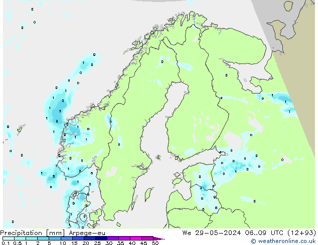 Neerslag Arpege-eu wo 29.05.2024 09 UTC