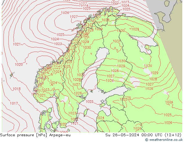 Bodendruck Arpege-eu So 26.05.2024 00 UTC