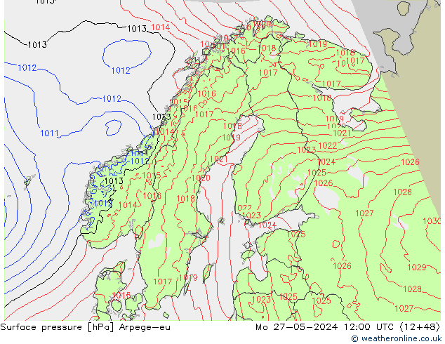 Bodendruck Arpege-eu Mo 27.05.2024 12 UTC