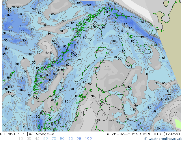 RV 850 hPa Arpege-eu di 28.05.2024 06 UTC