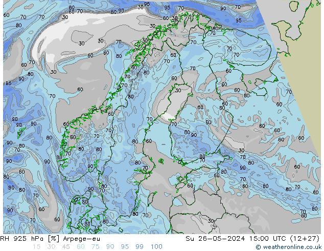 RH 925 hPa Arpege-eu Su 26.05.2024 15 UTC