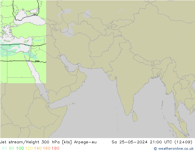 Jet stream/Height 300 hPa Arpege-eu So 25.05.2024 21 UTC