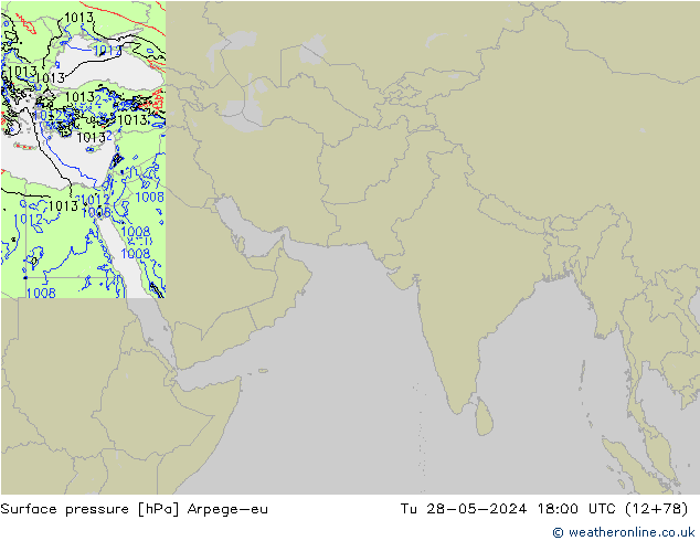 приземное давление Arpege-eu вт 28.05.2024 18 UTC