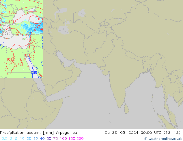 Precipitation accum. Arpege-eu Su 26.05.2024 00 UTC