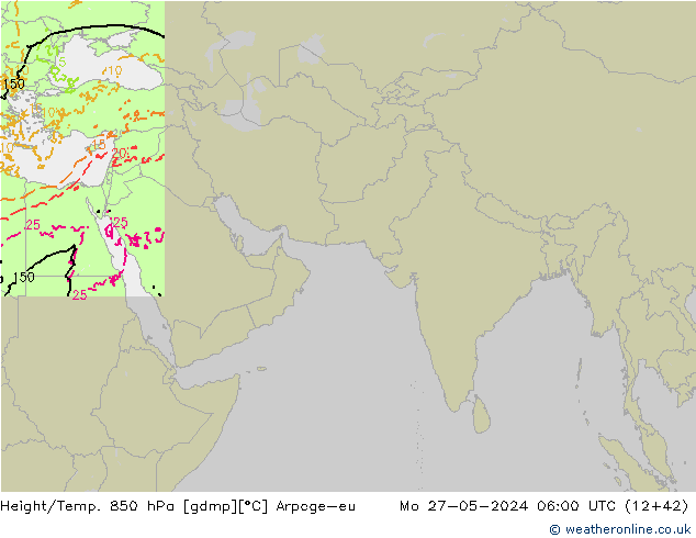 Height/Temp. 850 hPa Arpege-eu  27.05.2024 06 UTC