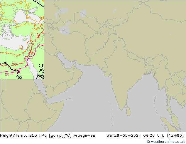 Height/Temp. 850 hPa Arpege-eu We 29.05.2024 06 UTC