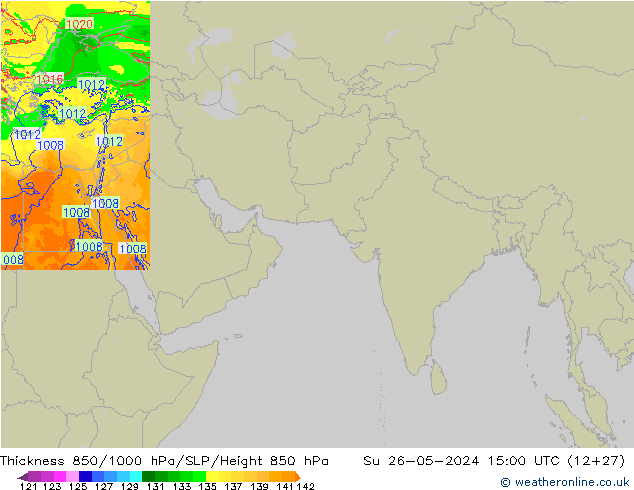 Thck 850-1000 hPa Arpege-eu Su 26.05.2024 15 UTC