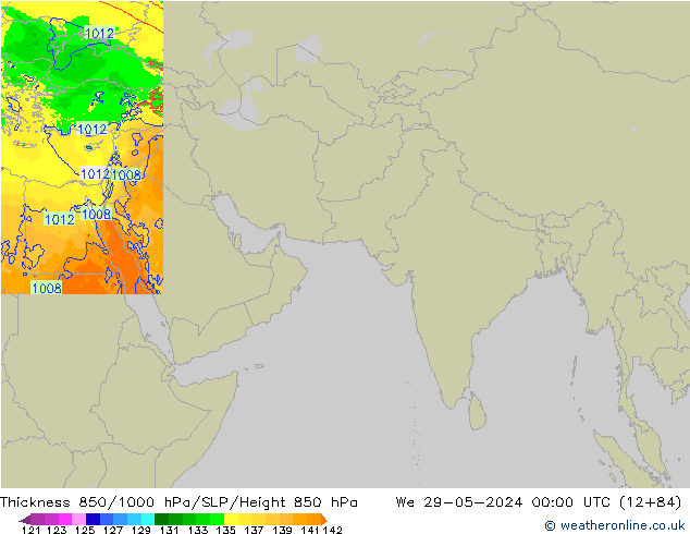 Thck 850-1000 hPa Arpege-eu mer 29.05.2024 00 UTC