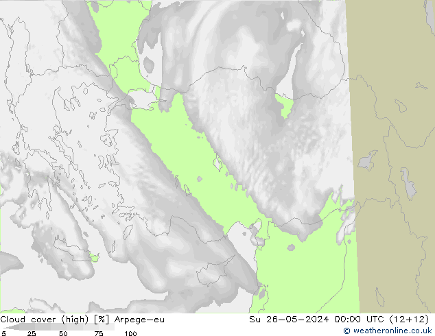 Nuages (élevé) Arpege-eu dim 26.05.2024 00 UTC