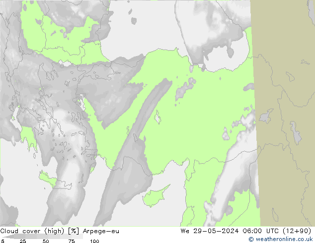 Bulutlar (yüksek) Arpege-eu Çar 29.05.2024 06 UTC