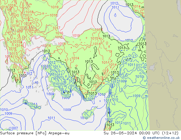 Surface pressure Arpege-eu Su 26.05.2024 00 UTC