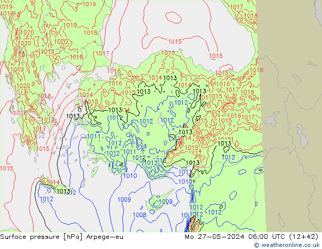 ciśnienie Arpege-eu pon. 27.05.2024 06 UTC