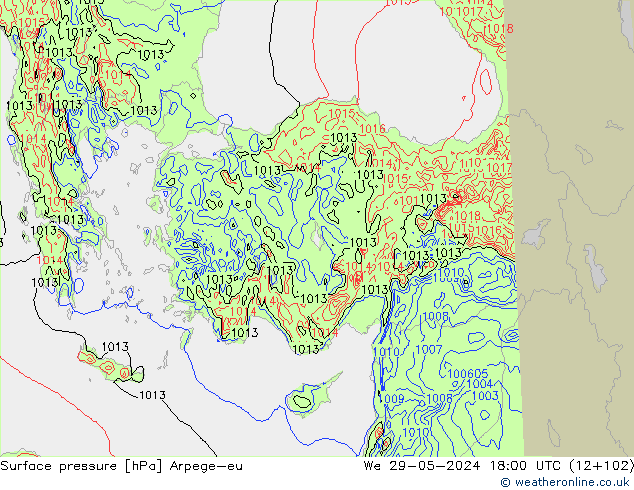 Yer basıncı Arpege-eu Çar 29.05.2024 18 UTC