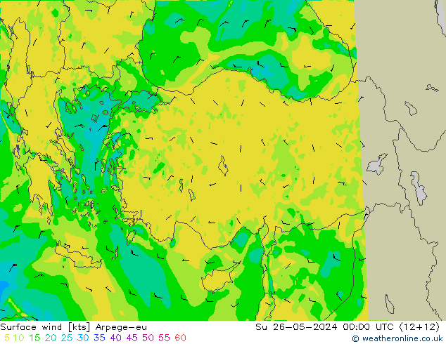  10 m Arpege-eu  26.05.2024 00 UTC