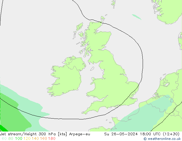 Jet stream Arpege-eu Dom 26.05.2024 18 UTC