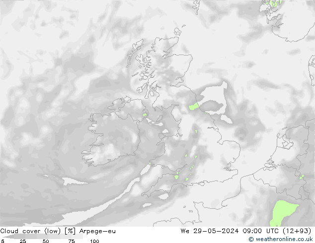 Bulutlar (düşük) Arpege-eu Çar 29.05.2024 09 UTC