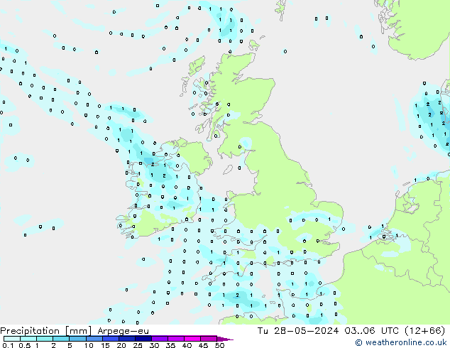 Precipitazione Arpege-eu mar 28.05.2024 06 UTC