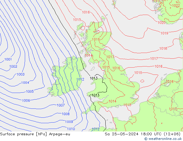 Luchtdruk (Grond) Arpege-eu za 25.05.2024 18 UTC