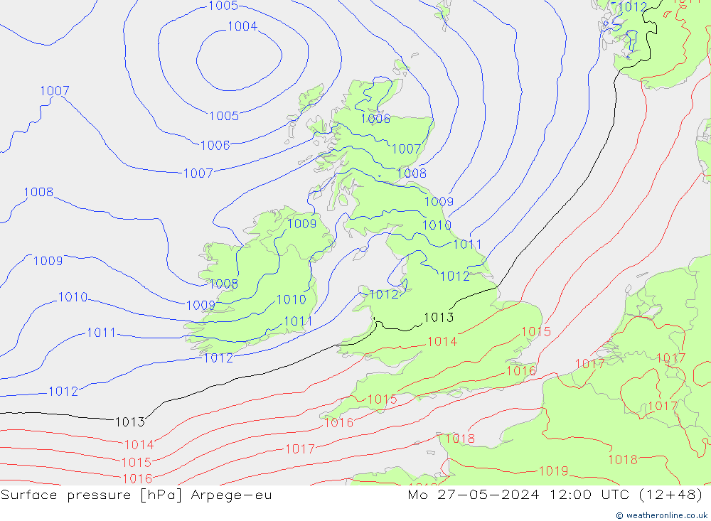 pression de l'air Arpege-eu lun 27.05.2024 12 UTC