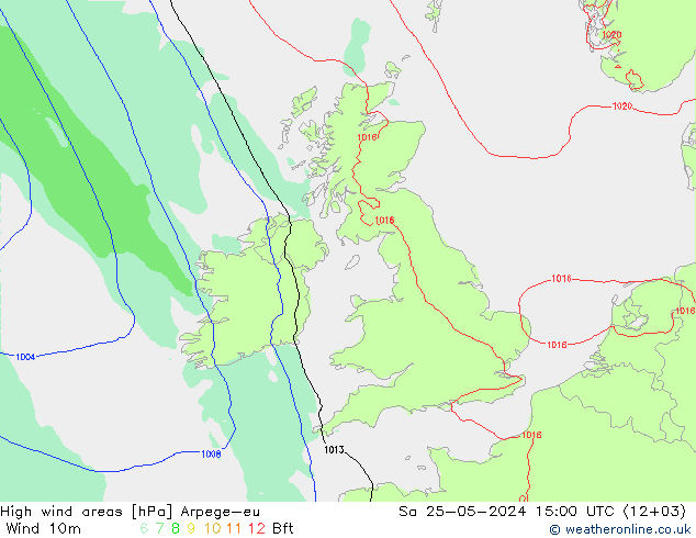 yüksek rüzgarlı alanlar Arpege-eu Cts 25.05.2024 15 UTC