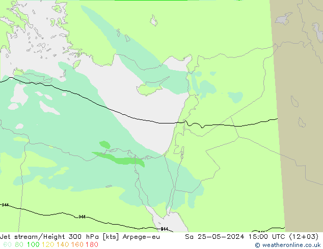 Jet stream/Height 300 hPa Arpege-eu Sa 25.05.2024 15 UTC