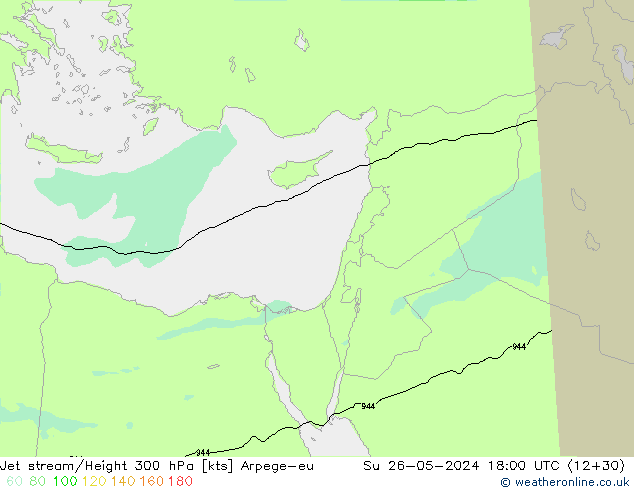 Jet stream/Height 300 hPa Arpege-eu Su 26.05.2024 18 UTC