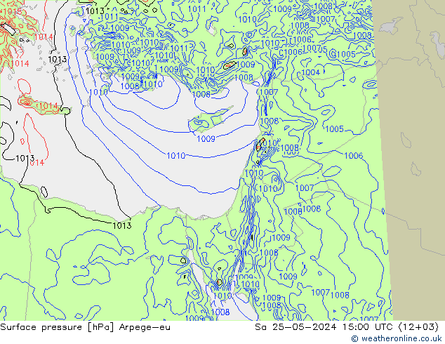 Surface pressure Arpege-eu Sa 25.05.2024 15 UTC