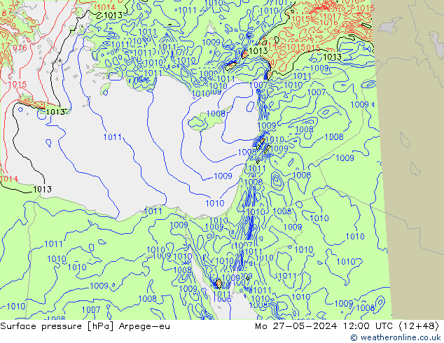 Pressione al suolo Arpege-eu lun 27.05.2024 12 UTC