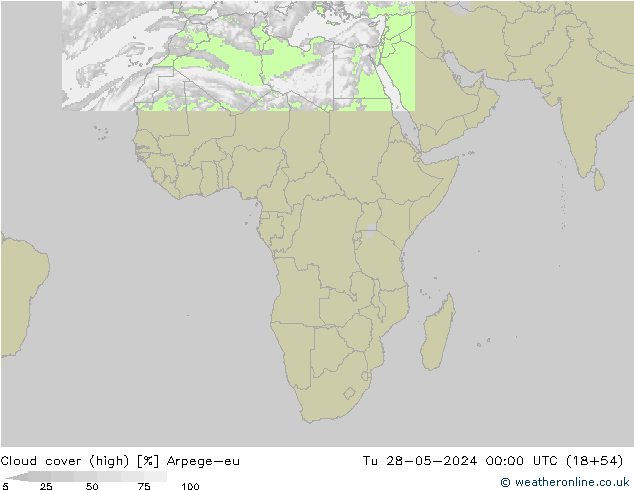 Nuages (élevé) Arpege-eu mar 28.05.2024 00 UTC