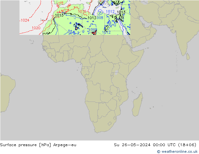 Surface pressure Arpege-eu Su 26.05.2024 00 UTC