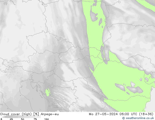 Bewolking (Hoog) Arpege-eu ma 27.05.2024 06 UTC