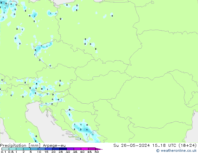 Srážky Arpege-eu Ne 26.05.2024 18 UTC