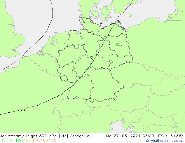 Jet stream Arpege-eu Seg 27.05.2024 06 UTC