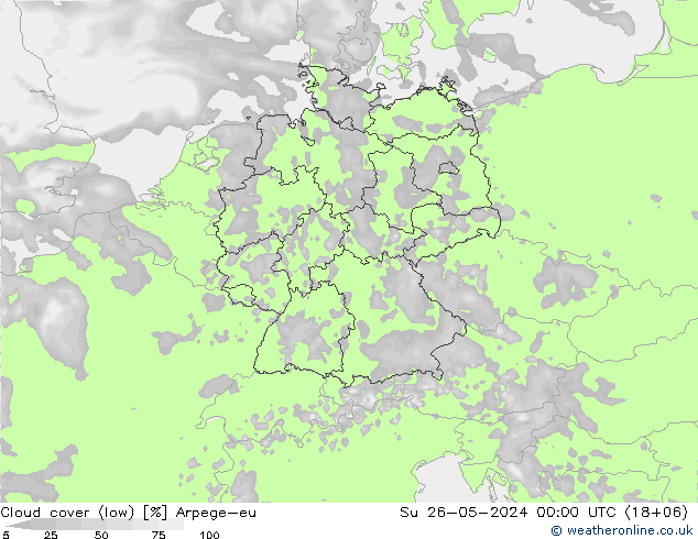 Wolken (tief) Arpege-eu So 26.05.2024 00 UTC