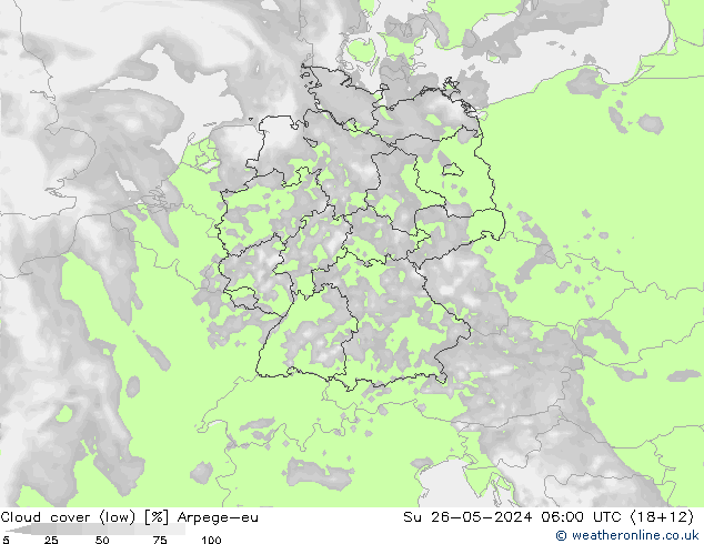 Wolken (tief) Arpege-eu So 26.05.2024 06 UTC