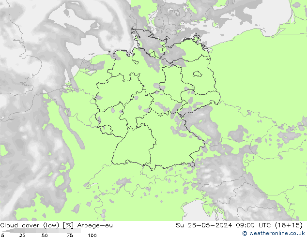 zachmurzenie (niskie) Arpege-eu nie. 26.05.2024 09 UTC