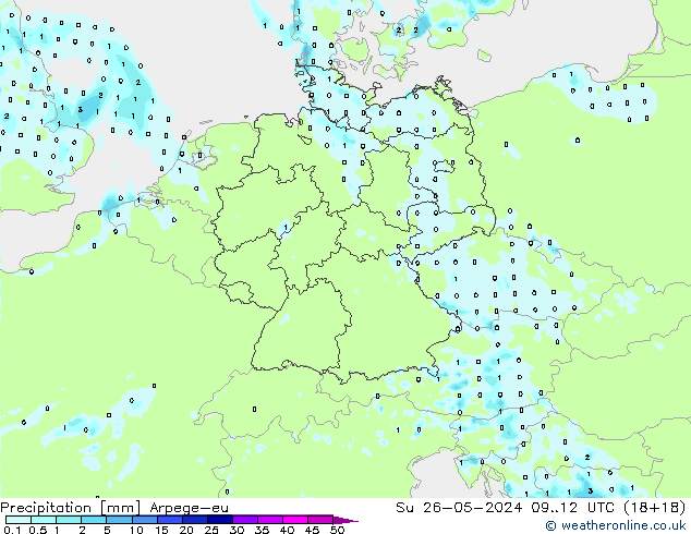 Precipitation Arpege-eu Su 26.05.2024 12 UTC