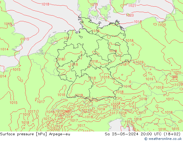 Yer basıncı Arpege-eu Cts 25.05.2024 20 UTC