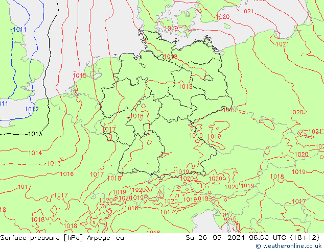 приземное давление Arpege-eu Вс 26.05.2024 06 UTC