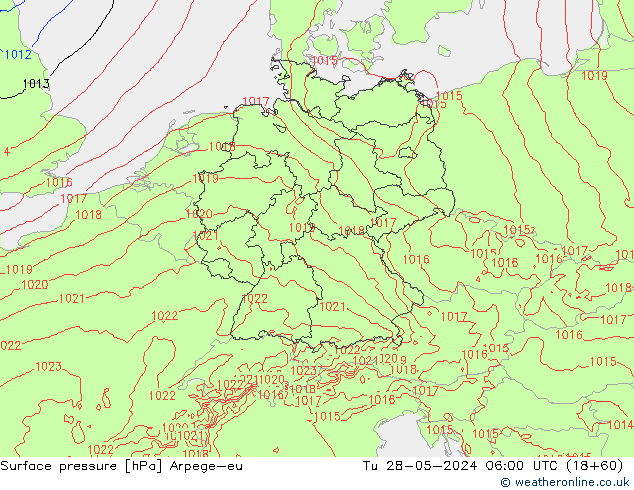 приземное давление Arpege-eu вт 28.05.2024 06 UTC