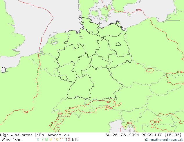 High wind areas Arpege-eu Dom 26.05.2024 00 UTC